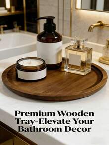 4-Piece Plate Set, Multifunctional Tray, Household Essential Serving Tray, Food Supply Tray, Suitable For Holiday Parties, Restaurant Serving - Brown - View 7