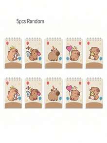 12pcs Capybara Office Supplies Capybara 12/10/8/6/5/4Pcs/Set Lilo & Stitch Stitch Kawaii Pocket Book Hand Book Notepad Paper Cartoon Office Cartoon-Themed Journal For Students And Office Use Perfect Back To School Gift For Return School(Some Parts May Be Random) - 1 Set - View 12
