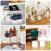 3/4/5 Stücke Acryl Präsentationsständer Set, transparenter Aufbewahrungsständer geeignet für Sammlerstücke, Desserts, kleine Figuren, Cupcakes und Süßigkeiten, mehrstöckiger rechteckiger Tischorganizer, einsetzbar für Zuhause, Küche, Büro, Wohnheim Dekoration und Aufbewahrung - Transparent - Übersicht 10