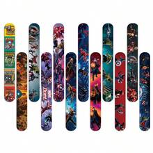 Marvel 12pcs Super Hero Clap Loop Bracelet /Captain// Birthday Party Gift New Year's Gift, Valentine's Day Gift, Easter Gift (Stochastic Style) - Multicolor - View 5