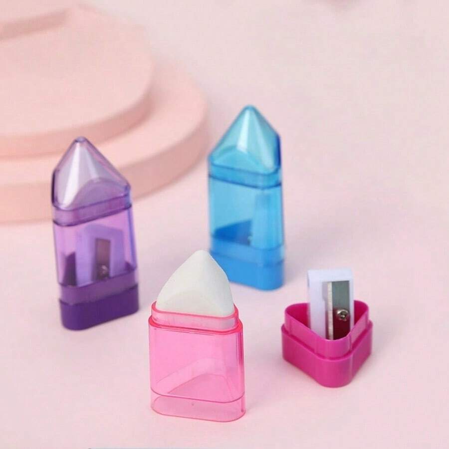 New All-In-One Pencil Sharpener And Eraser, Suitable For Students And Children, Ideal Back To School Gift - Multicolor - View 1