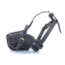 Bozal de perro de cuero duradero - Bozal de transpirable anti-mordeduras, adecuado para perros medianos y grandes - Negro - Ver 14