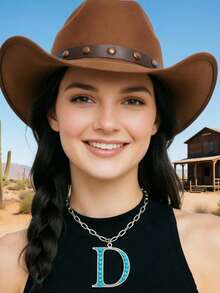 1件新款男士夸张字母绿松石水钻吊坠项链 - 項鍊 - 查看 10