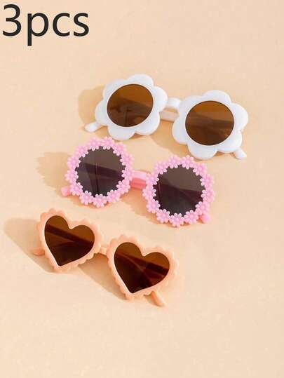 3pcs Set - Fashionable Sunglasses, Suitable For Boys And Girls - Suitable For Children's Outdoor Activities - Beach - Travel - Street Photography Props