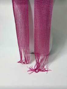 1条时尚百搭针织围巾 - 玫紅色 - 查看 2