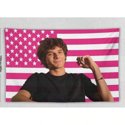 Mason American Tapestry, Pink Thames Polyester Wall Design, 3.3x5 Feet(100X150cm) Decorative Hanging Flag With 4 Grommets For Bed Room Yard, Porch, College Dorm Decoration