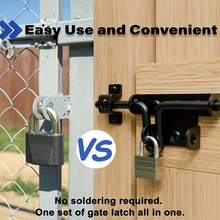 Heavy Duty Black Stainless Steel Safety Door Lock With Keyhole, Suitable For Wooden Fences, Barns And Sheds - Fence Gate Lock Latch Hasp - Multicolor - View 3