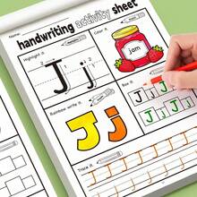 64 Pages Handwriting Practice Notebook - Includes Common Vocabulary, Highlighted And Writing Practice, English Uppercase And Lowercase Letters, And Spelling Skills Writing Course - Multicolor - View 6