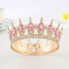 1件巴洛克风格新娘金色皇冠，水晶公主皇冠，高端生日/婚礼头饰，专为女性设计 - 彩色 - 查看 10