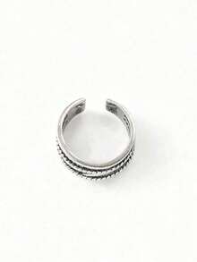 Vintage Royal Knitted Multi-Layer Open Ring 1pc Thick Adjustable Bohemian Women's All-Season Gift, Fashion Chic Versatile Accessory, Perfect For Daily Wear Party Vacation Back To School, Ideal Gift For Women Girls On Birthday Valentine's Day - 彩色 - 查看 4