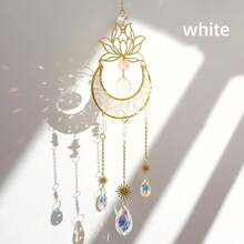 1个水晶阳光捕捉器，天然石英水晶棱镜阳光捕捉器，彩虹制造吊坠，适用于花园、庭院、室内窗户、房间装饰、家居装饰、墙面装饰 - 彩色 - 查看 11