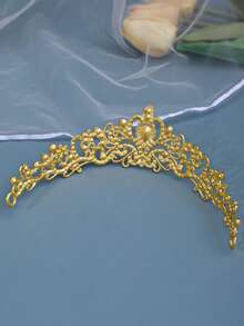 1pc Elegant Women's Crystal Crown Hair Accessory, Princess Graceful Crown Bridal Wedding Party Birthday Headpiece - Color - View 5