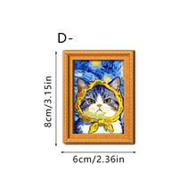 1/6pcs Interesting Cat Painting Fridge Magnets, Creative 3D Mini Photo Frame Fridge Stickers, Kitchen Office Home Decor Aesthetic Art Gift - Cat Magnetic Sticker - View 12