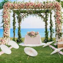 1pc/6pcs Handmade White Paper Parasol, Delicate Sun-Shading Design, Suitable For Wedding, Photography, Cosplay, Classical Dance And Costume Events, Outdoor Sun Protection - Multicolor - View 7