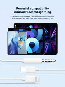 新款入耳式双亮片3.5mm Type-C Lightning通用耳机，适合游戏和通话 - 查看 7