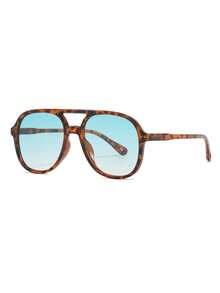 1 Pair Women's Leopard Print Round PC Frame Retro Double Bridge Personality Street Style Fashion Fashion Glasses - Multicolor - View 3