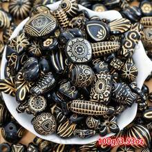 100g Mixed Vintage Baroque Style Acrylic Beads, Hole Punched, Suitable For DIY Jewelry Making, Ideal For Bracelet And Earring Crafting - Photo Color - View 8