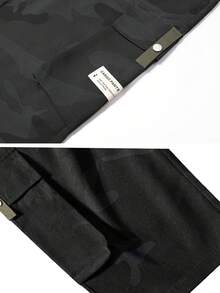 夏季休闲时尚工装裤，户外情侣款简约迷彩七分裤 - 黑色 - 查看 5