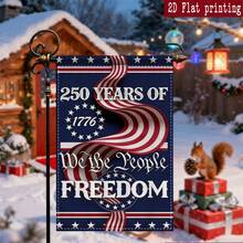 1pc Durable Exquisite Double-Sided Garden Flag | Celebrating The 250th Anniversary Of American Independence, Symbolizing The Spirit Of Freedom With Vibrant American Flag Design, Polyester Material, Easy Hang, Resistant Outdoor Home Decor For Porch - A - Xem 2
