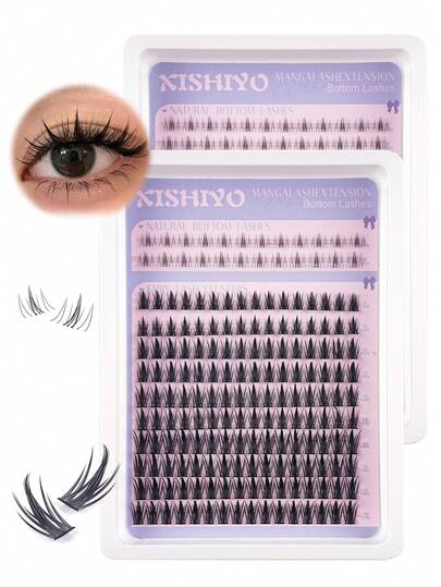 Wispy Cluster Lashes Natural Lashes Individual Cluster 8-18mm 184 Pcs Lash Clusters CD Curl Eyelash Clusters Individual Eyelashes Reusable Comfortable False Eyelashes Manga Lashes