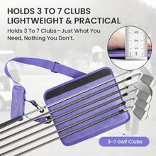 FINGER TEN 升级版迷你高尔夫球包，采用防翻盖设计，单只装，轻便耐用，小巧便携，可容纳 3-7 支球杆，适用于练习场、球场和训练场地。 - 紫色 - 查看 4