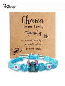 1条可爱卡通史迪奇吊坠编织手链，经典时尚水晶串珠手链，男女皆宜，蓝色史迪奇设计，派对礼物配饰，卡通风格友谊手链，新款奢华女士手链配饰 - 彩色 - 查看 20