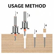 Broca escalonada con tope de profundidad, cabezal de broca avellanadora de aleación, broca para trabajos en madera con instalación de tornillo - Broca avellanada - Ver 1