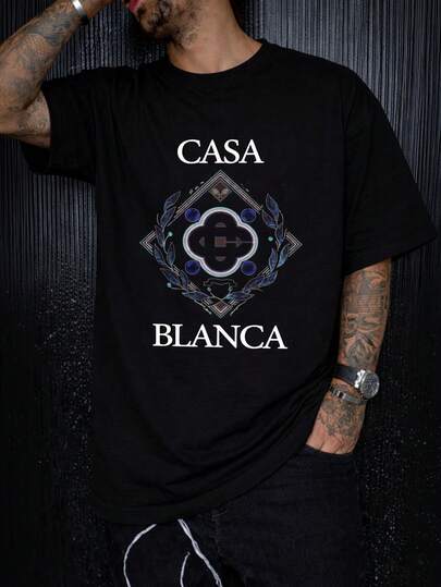 男士新款时尚嘻哈印花T恤