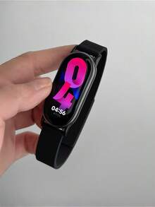 1pc Unisex Casual Silicone Magnetic Strap, Suitable For Xiaomi Mi Band 8/9/10/NFC - Black - View 2