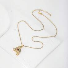 1pc 18K Gold Plated Copper Round Pendant Necklace, Luxury Jewelry, Minimalist Design, Exquisite Gift For Women - Gold - View 3