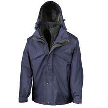 Result Mens 3 In 1 Zip And Clip StormDri Waterproof Windproof Jacket (Navy) - 100% Polyester - (BC930) - Black - View 2