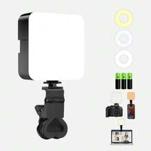 Mini luz de relleno LED RGB, cilíndrica y de tamaño de bolsillo, adecuada para dispositivos como teléfonos móviles, iPhones, iPads y computadoras portátiles, y se puede usar para grabar videos, transmitir en vivo, vlogs y otros escenarios. - Negro - Ver 13