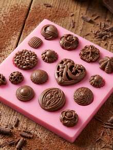 1个/2个心形压花硅胶模具，适用于制作巧克力蛋糕、果冻、布丁、手工皂和糖果 - 查看 7