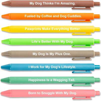 1/8/16 Pcs Dog Mom Gifts For Women, Funny 8 Colorful Ballpoint Pens With Cute Dog Lover Quotes- Pet Owner Stationery, Gift For Men Women