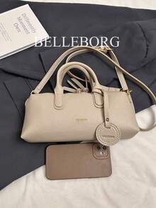 BELLEBORG Tas Tangan Wanita Elegan, Serbaguna, dan Bertekstur Gaya Vintage - Krem - View 8