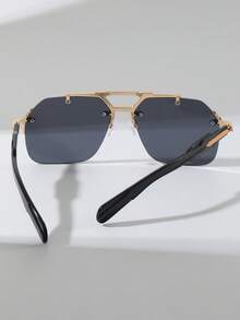 1pc Women Classic Coloful Geometric Oversized Rimless Design Pearl Decoration Fashion Y2K Fashion Glasses For Musical Festival Outdoor Travel Camping Beach Rave Party Daily Life Protection Accessories - Multicolor - View 2