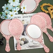 1/4/10/20pcs Retro Handheld Makeup Mirrors Set, With Small Gold/Silver/Rose Gold Embossed Design, Portable Compact Mirrors, Suitable For Princess Theme Party And Travel,Giveaways,Travel,Cheap Stuff,Travel Essential - Multicolor - View 7