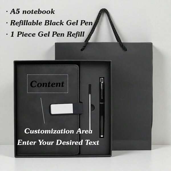 Personalized Leather Notebook Set | Notebook And Pen Set | Ideal Gift For New Employees Or Teachers | Office Supplies And Stationery Gift | Travel-Style Notebook Included | Individually Wrapped Available | For Note-Taking, Journaling And Creative Writing | Warm Autumn Colors | Office Decor | Back-To-School Supplies | Mother's Day Gift | Teacher's Day Gift