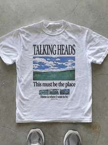 Talking Heads Graphic T-Shirt _ This Must Be The Place Lyric Tee _ 70s Rock Inspired Shirt - 白色 - 查看 1