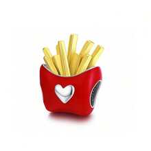 1件套食物主题套装，包括汉堡包、薯条、可乐、三明治、汽水、咖啡、啤酒、西瓜、冰淇淋、蛋糕串珠吊坠、自制吊坠手链和珠宝制作套装 - 彩色 - 查看 3