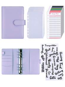 Carpeta con cremallera A6 para presupuesto - Organizador de efectivo morado, carpeta con sobres de presupuesto para gestión presupuestaria con insertos de presupuesto preimpresos, 6 bolsillos con cremallera y 12 tarjetas de presupuesto - Rosa - Ver 9