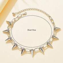 1pc Fashionable Versatile Cone Pendant Necklace, Suitable Gift For Women And Girls - Silver - View 4