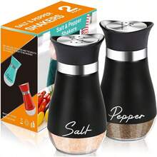 Salt And Pepper Shakers Set,4 Oz Glass Bottom Salt Pepper Shaker With Stainless Steel Lid For Kitchen Cooking Table, RV, Camp,BBQ Refillable Design (Copper) - Silver - View 10