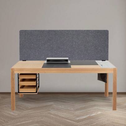 59.1*23.8*1inch Modern Office Partition, Rectangle Desk Divider, Polyester Desktop Privacy Panel For Schools, Offices, Meeting Rooms