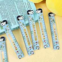 SNOOPY 1pc 2026 New Swinging Acrylic Ruler, Classic Comic "Peanuts Comics" Anime Peripheral, Essential Stationery For The Start Of School Season! 15cm Hard Ruler Design, Paired With Cute Cartoon Patterns, Fun Rocking Structure, Fun And Stress Relieving, Making Learning Easier. Fresh Blue Appearance, High Aesthetic Value And Durability - Multicolor - View 3