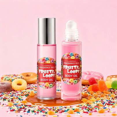 10毫升甜甜圈水果糖香氛女士香水 - 美食东方调，融合桃子、橙子、焦糖和香草的甜美气息 | 提升自信与魅力，适合约会、工作、休闲或派对场合 - 便携式约会香水，理想的节日/生日礼物，女士迷你香水，持久留香