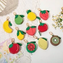 CHARM INFINITE Móc khóa túi xách hình trái cây mini bằng da, mặt dây chuyền túi xách sang trọng dễ thương, phụ kiện trang trí thời trang, quà tặng móc khóa sáng tạo cho phụ nữ, ví đựng tiền xu mini, ví nhỏ, ví đựng tiền xu, phụ kiện dành cho giáo viên, ví dễ thương. - Nhiều màu - Xem 2