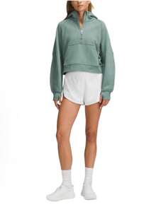 Lululemon Scuba Oversized Half-Zip Hoodie | Cotton-Blend Fleece Pullover, Boxy Short Fit With Kangaroo Pocket - Mint Green - View 3