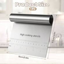 Dough Scraper Cutter, Stainless Steel Pastry Cutter Kitchen Food Scraper Chopper, Metal Dough Scrapers Versatile Kitchen Butter, Baking, Bread, Cake, Pizza, And More1Pcs - 1 cái - Xem 3