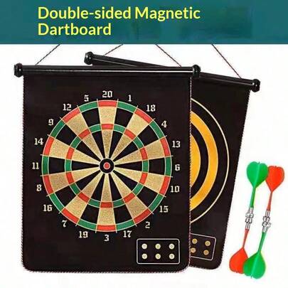 6pcs Double-Sided Magnetic Dart Board Game Set, Suitable For 4-13 Years Old Boys And Girls, Fun Sports Toy, Perfect Gift, Random Delivery, Magnetic Blocks, Magnetic Game, Darts